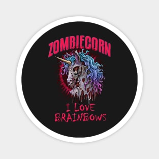 Zombiecorn I Love Brainbows Zombie Unicorn Magnet